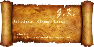 Gladics Klementina névjegykártya